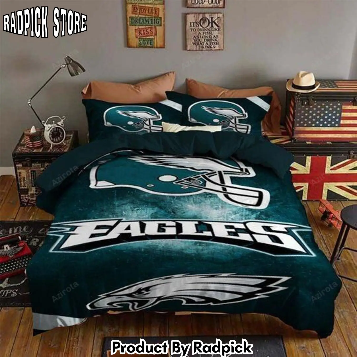 Radpick v6 philadelphia eagles bedding set sleepy halloween duvet cover pillow cases decor home rp327493